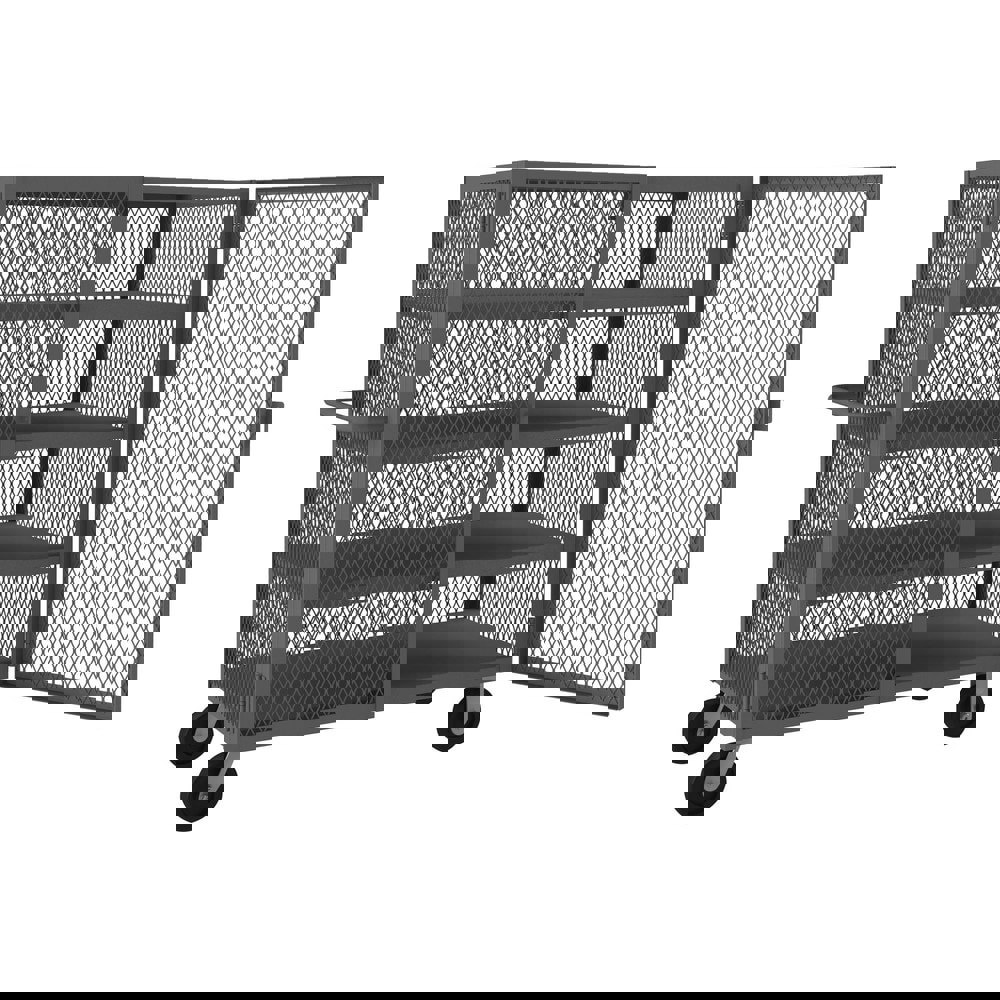 Steel Mesh Security Truck: 2,000 lb Capacity, 4 Shelf