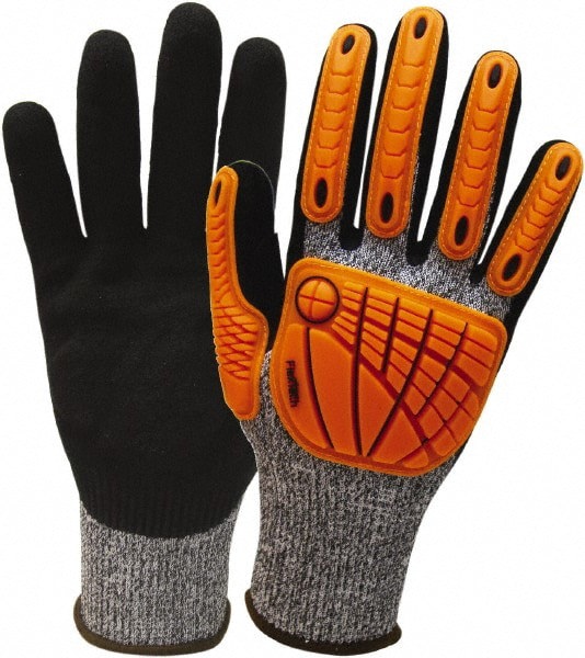 Cut & Abrasion-Resistant Gloves: Size M, ANSI Cut A7, Nitrile, Dyneema