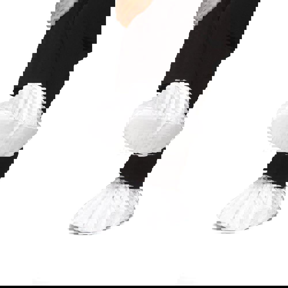 Shoe Cover: Non Chemical-Resistant, Tyvek IsoClean, White