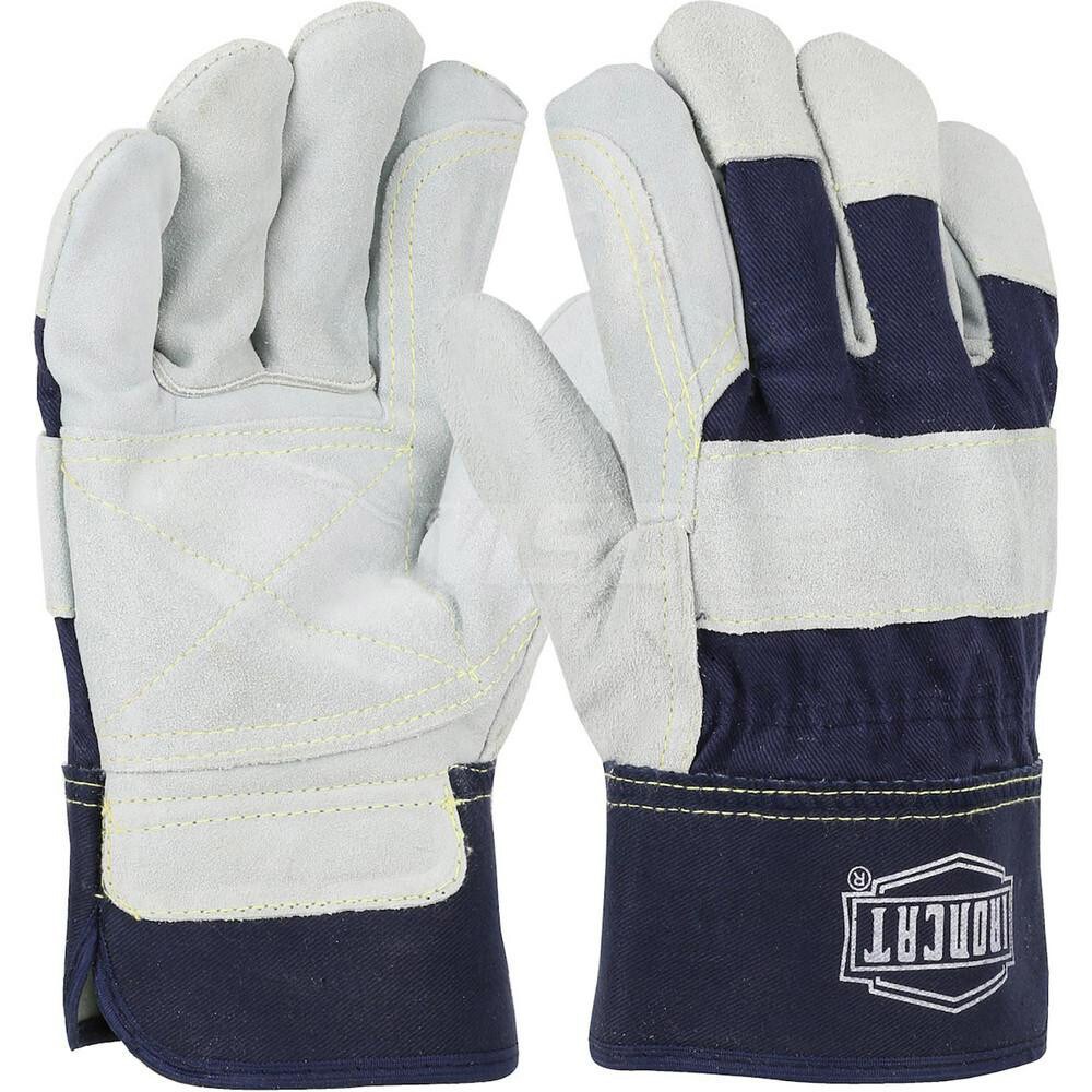 Welding Gloves: Size Medium, Uncoated, Split Cowhide Leather, Construction Application