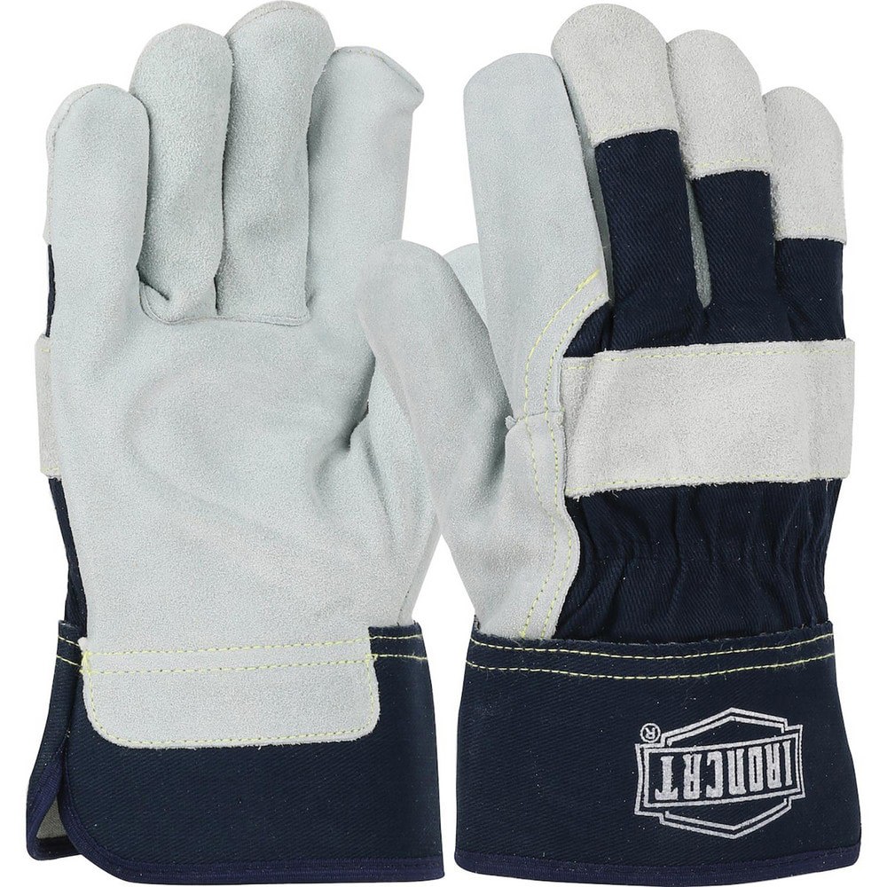 Welding Gloves: Ironcat IC5, Size Medium, Uncoated-Coated, Split Cowhide Leather, Pair, for Agriculture, Foundry Operations, Mining & Heavy Construction