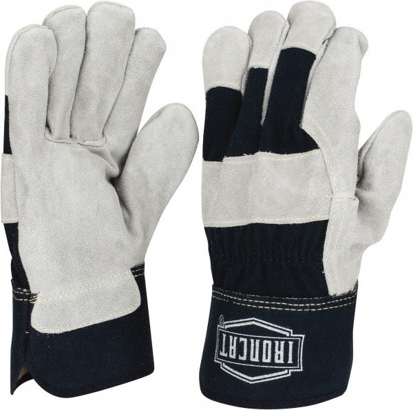 Welding Gloves: Ironcat IC5, Size Small, Uncoated-Coated, Split Cowhide Leather, Pair, for Agriculture, Foundry Operations, Mining & Heavy Construction