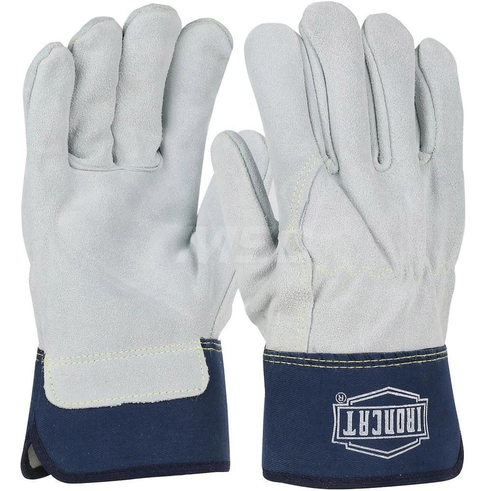 Welding Gloves: Size Medium, Uncoated, Split Cowhide Leather, Construction Application