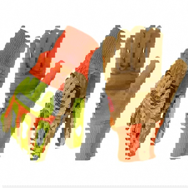 Cut-Resistant Gloves: Size X-Large, ANSI Puncture 5, Leather Lined, Leather