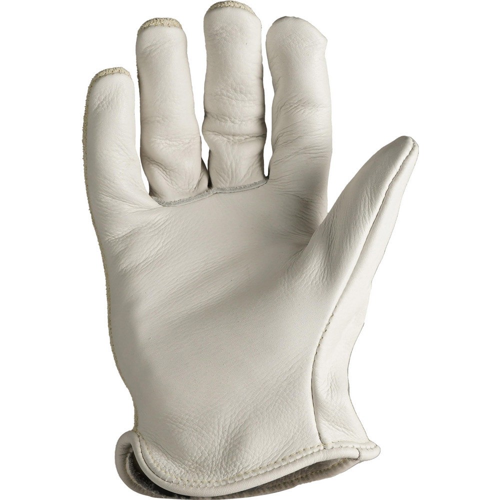 Work & General Purpose Gloves; Back Material: Cow Split Leather ; Cuff Style: Slip-On ; Primary Material: Cowhide Leather ; Coating Material: Uncoated ; Coating Coverage: Uncoated ; Grip Surface: Leather