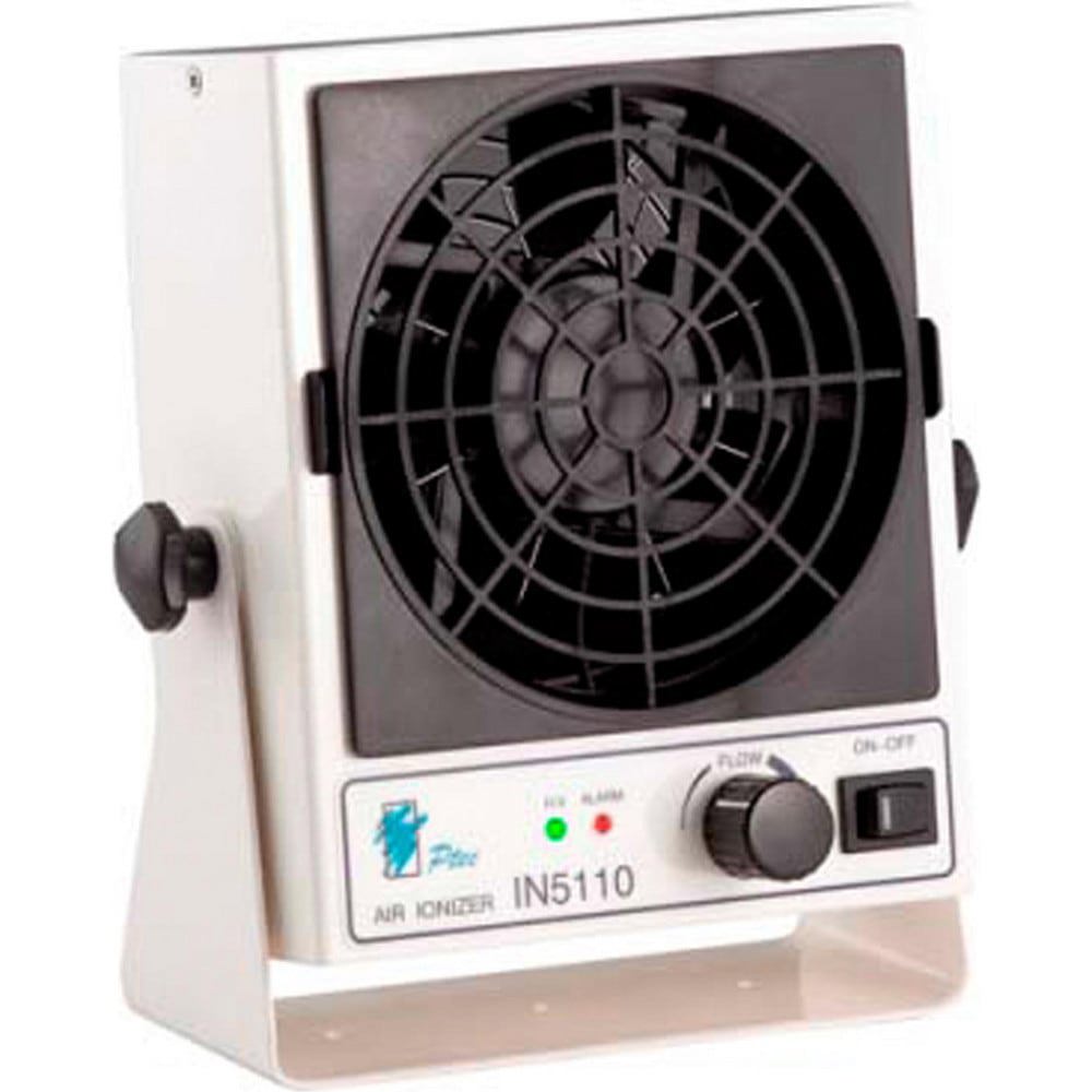 Air Ionizers; Maximum Air Flow: 115CFM ; Ion Output: AC, 68KHz ; Power Rating: 12W ; Input Voltage: 24.00 ; Output Voltage: 2.2kV ; Material: Steel
