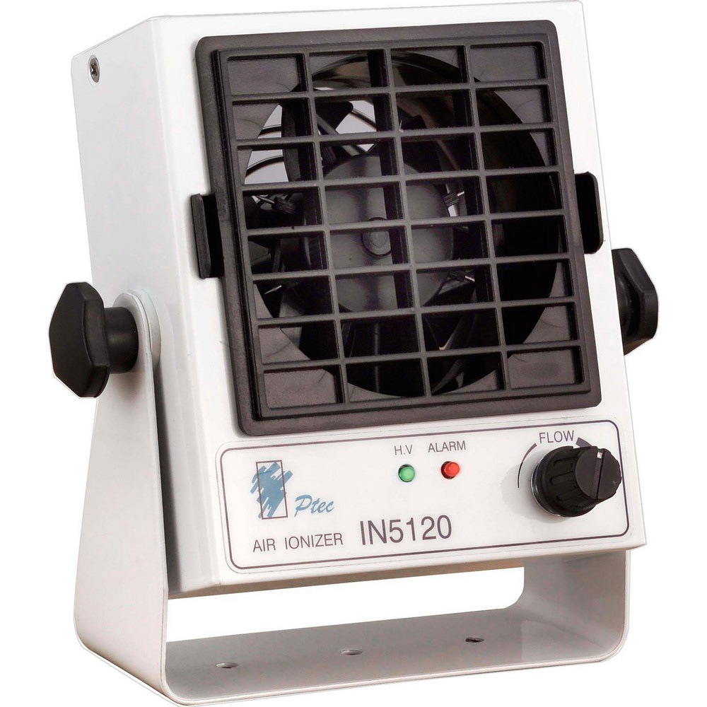 Air Ionizers; Maximum Air Flow: 49CFM ; Ion Output: AC, 68KHz ; Power Rating: 12W ; Input Voltage: 24.00 ; Output Voltage: 2.2kV ; Material: Steel