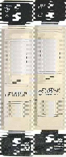 Motion Sensing Wall Switches; Switch Type: Occupancy Sensor ; Sensor Type: Infrared ; Coverage (Sq. Ft.): 980 ; Adjustment Type: Manual Delay ; Color: Ivory ; Recommended Environment: Indoor