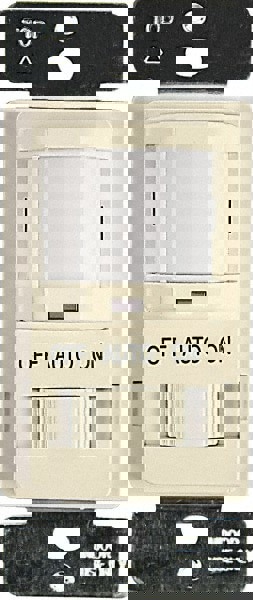 Motion Sensing Wall Switches; Switch Type: Occupancy Sensor ; Sensor Type: Infrared ; Coverage (Sq. Ft.): 980 ; Adjustment Type: Manual Delay ; Color: Ivory ; Recommended Environment: Indoor