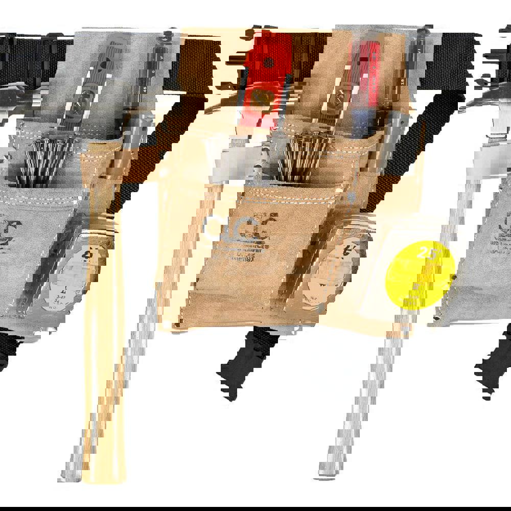 Tool Bag: 3 Pockets, Leather, Brown