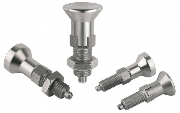 M12x1.5, 17mm Thread Length, 6mm Plunger Diam, Lockout Knob Handle Indexing Plunger