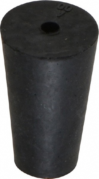 #00, 25/64 Small to 19/32 Large End Diam, Tapered Rubber Stopper with Hole