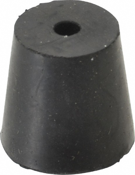 #4, 25/32 Small to 1-1/64 Large End Diam, Tapered Rubber Stopper with Hole
