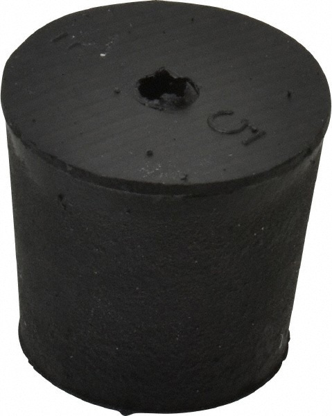 #5, 29/32 Small to 1-1/16 Large End Diam, Tapered Rubber Stopper with Hole