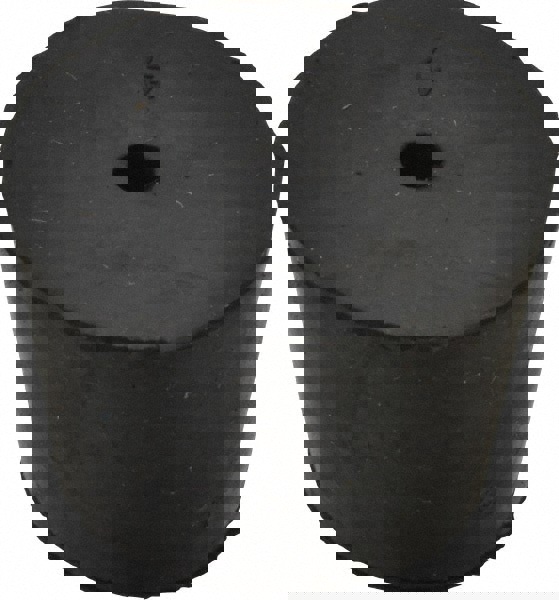 #7, 1-3/16 Small to 1-29/64 Large End Diam, Tapered Rubber Stopper with Hole