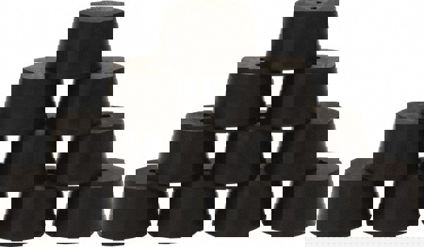 #9, 1-29/64 Small to 1-25/32 Large End Diam, Tapered Rubber Stopper with Hole