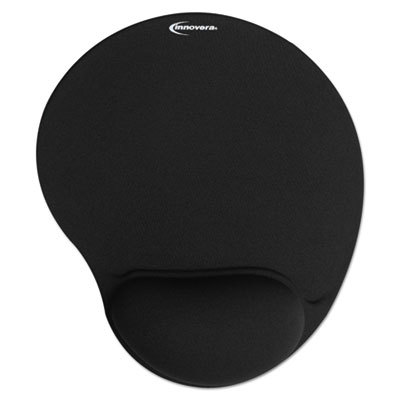 Innovera. Mouse Pad w/Gel Wrist Pad, Nonskid Base, 10-3/8 x 8-7/8, Black