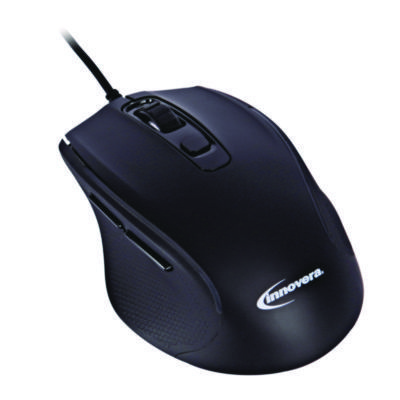 Innovera. Full-Size Wired Optical Mouse, USB, Black