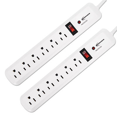 6 Outlets, 120 Volts, 15 Amps, 4' Cord, Surge Power Outlet Strip