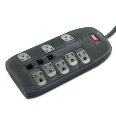 8 Outlets, 120 Volts, 15 Amps, 6' Cord, Surge Power Outlet Strip
