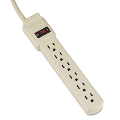 6 Outlets, 120 Volts, 15 Amps, 4' Cord, Power Outlet Strip