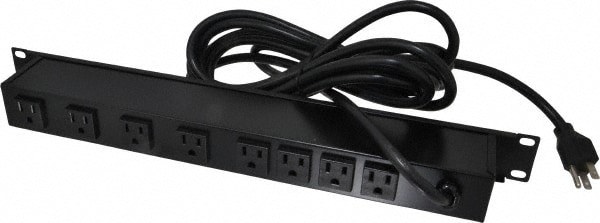 8 Outlets, 120 Volts, 15 Amps, 15' Cord, Power Outlet Strip