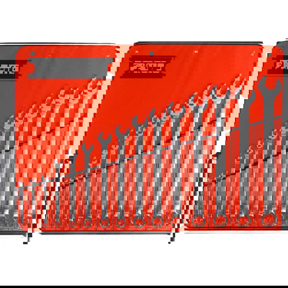 Combination Wrench Set: 15 Pc, Metric