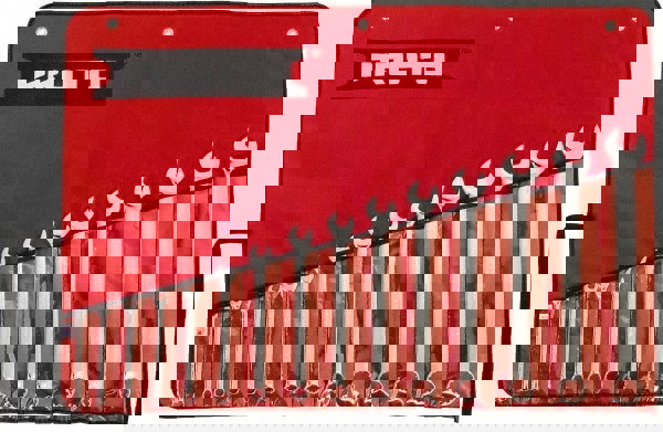 Spline Combination Wrench Set: 15 Pc, Inch