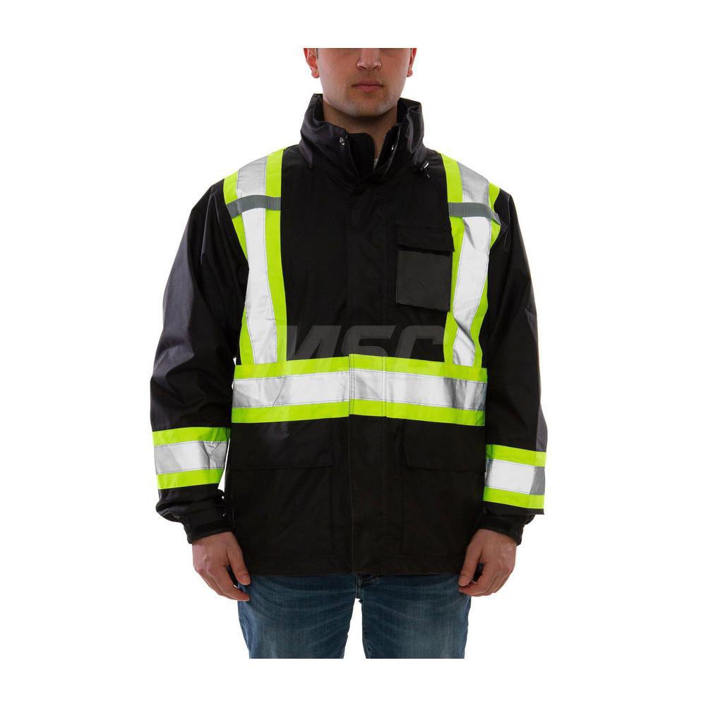 Jacket: Size X-Large, Polyurethane & 300D Polyester, Zipper & Snaps Closure