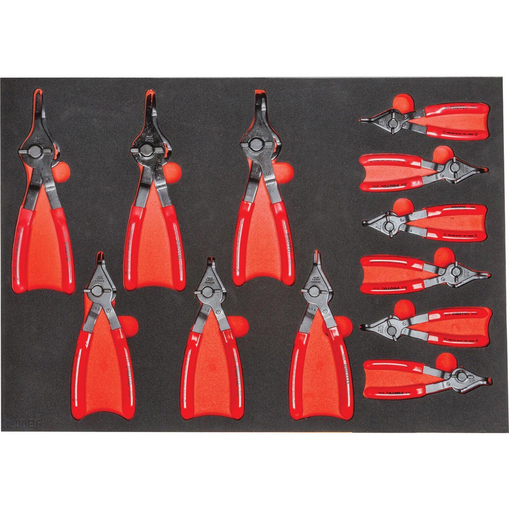 Retaining Ring Pliers Sets; Set Type: Retaining Ring Pliers ; Minimum Ring Bore Diameter: 0.625 ; Maximum Ring Bore Diameter: 3in ; Minimum Shaft Diameter: 0.3125 ; Maximum Shaft Diameter: 3.50in ; Container Type: Plastic Case
