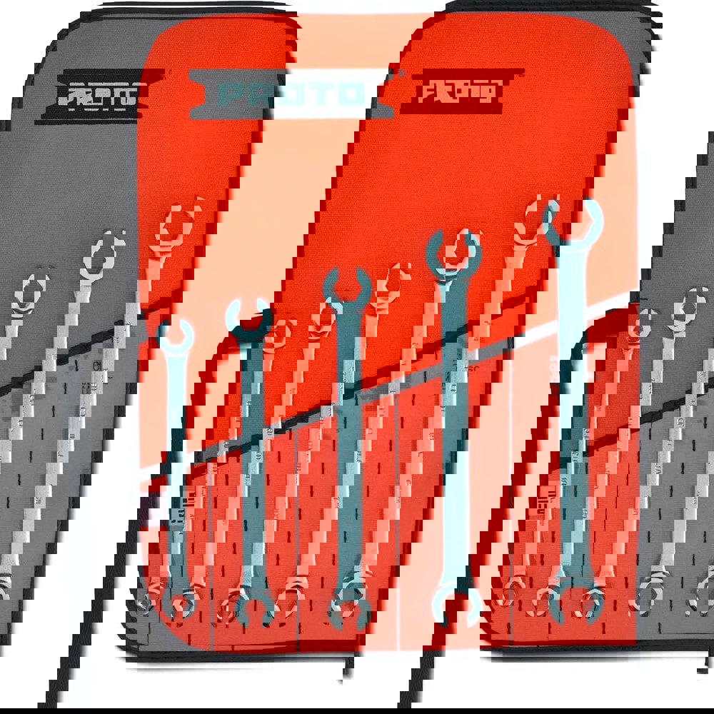 Flare Nut Wrench Set: 5 Pc, Metric