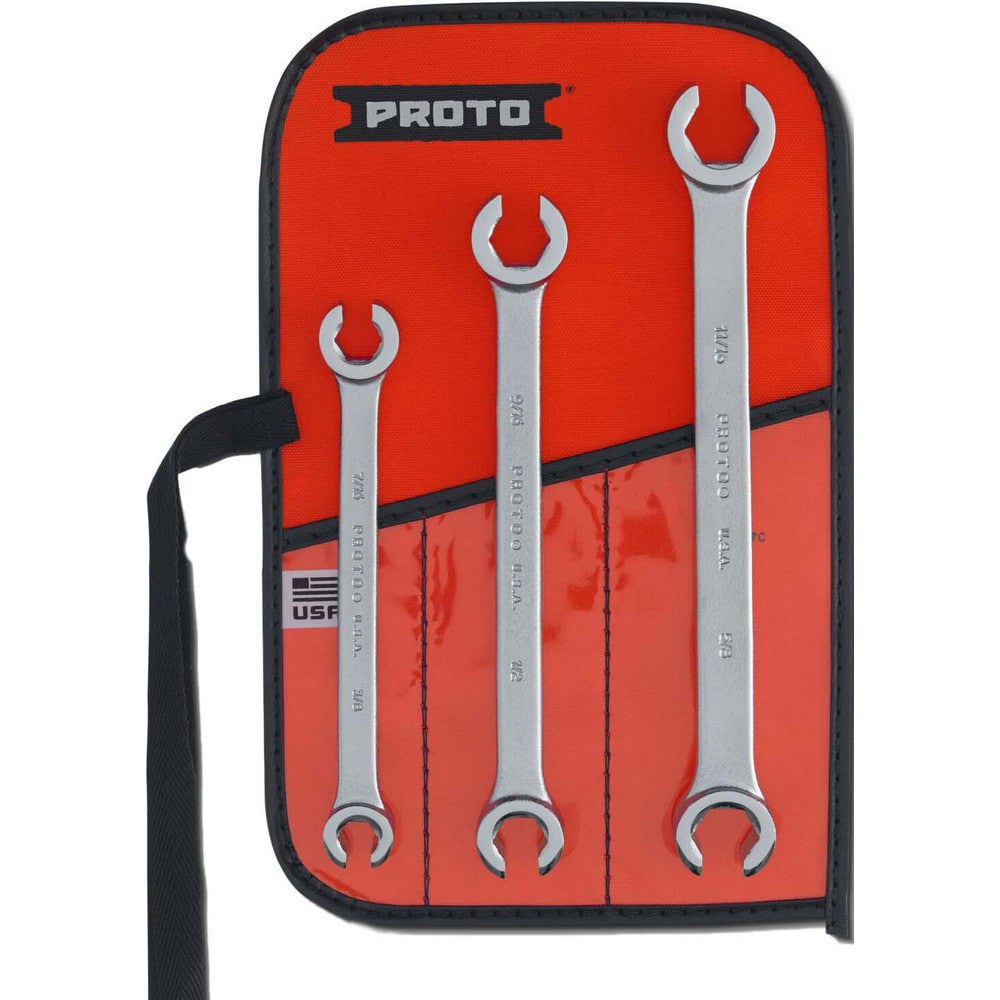 Flare Nut Wrench Set: 3 Pc, Inch