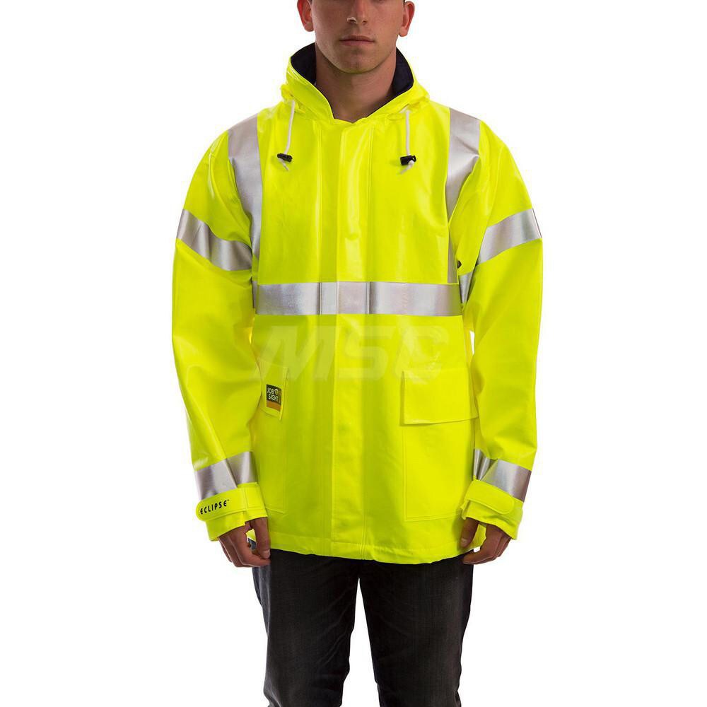 Jacket: Size Medium, PVC & Nomex, Zipper & Snaps Closure