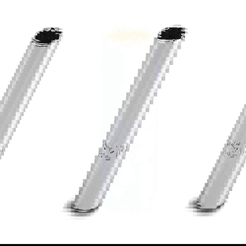 Deep Hand Socket: 12 mm Socket, 12-Point