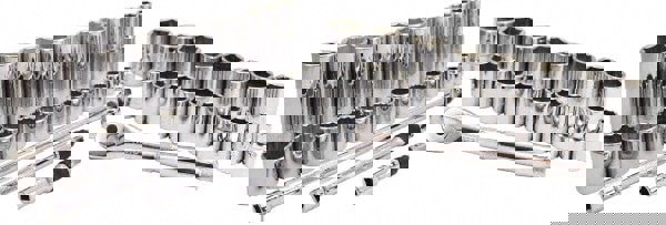 Deep Standard Socket Set: 50 Pc, 1/2