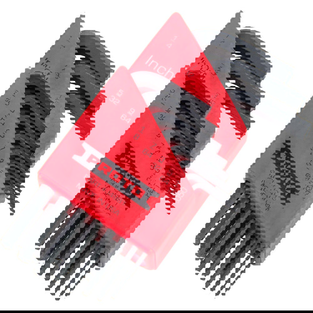 Hex Key Sets; Ball End: No ; Handle Type: L-Handle ; Hex Size: 1/16 in; 1/4 in; 1/8 in; 3/16 in; 3/32 in; 3/64 in; 5/32 in; 5/64 in; 7/32 in; 7/64 in; 9/64 in ; Material: Alloy Steel ; Tether Style: Not Tether Capable ; Number Of Pieces: 11