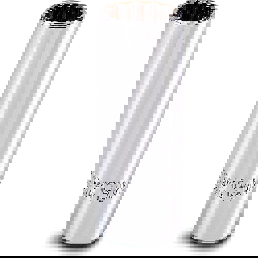 Deep Hand Socket: 19 mm Socket, 12-Point