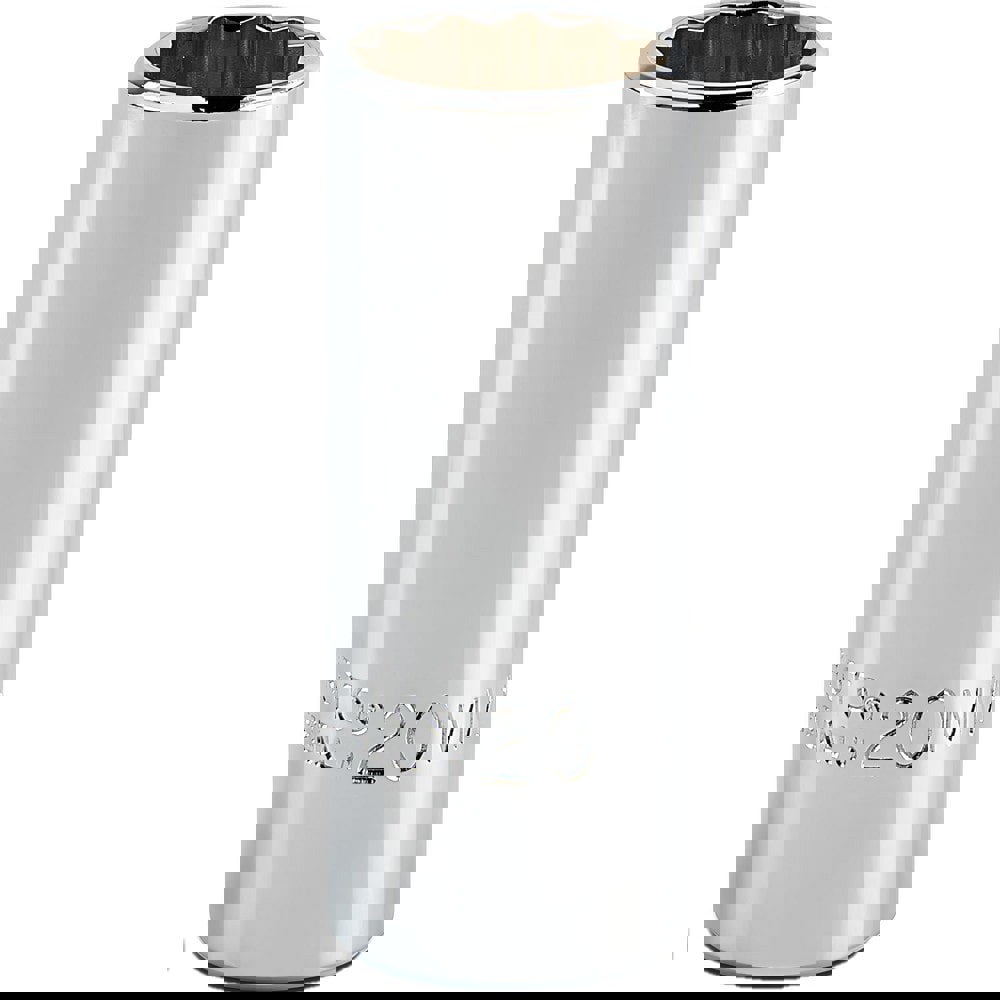 Deep Hand Socket: 20 mm Socket, 12-Point