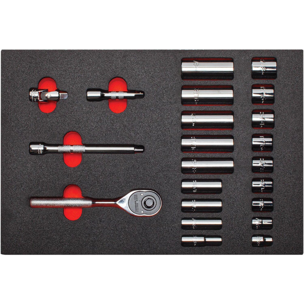Socket Sets; Set Type: Socket Set ; Drive Size: 3/8 ; Minimum Size (Inch): 3/8 ; Maximum Size (Inch): 7/8 ; Tool Type: Socket Set ; Material: Steel