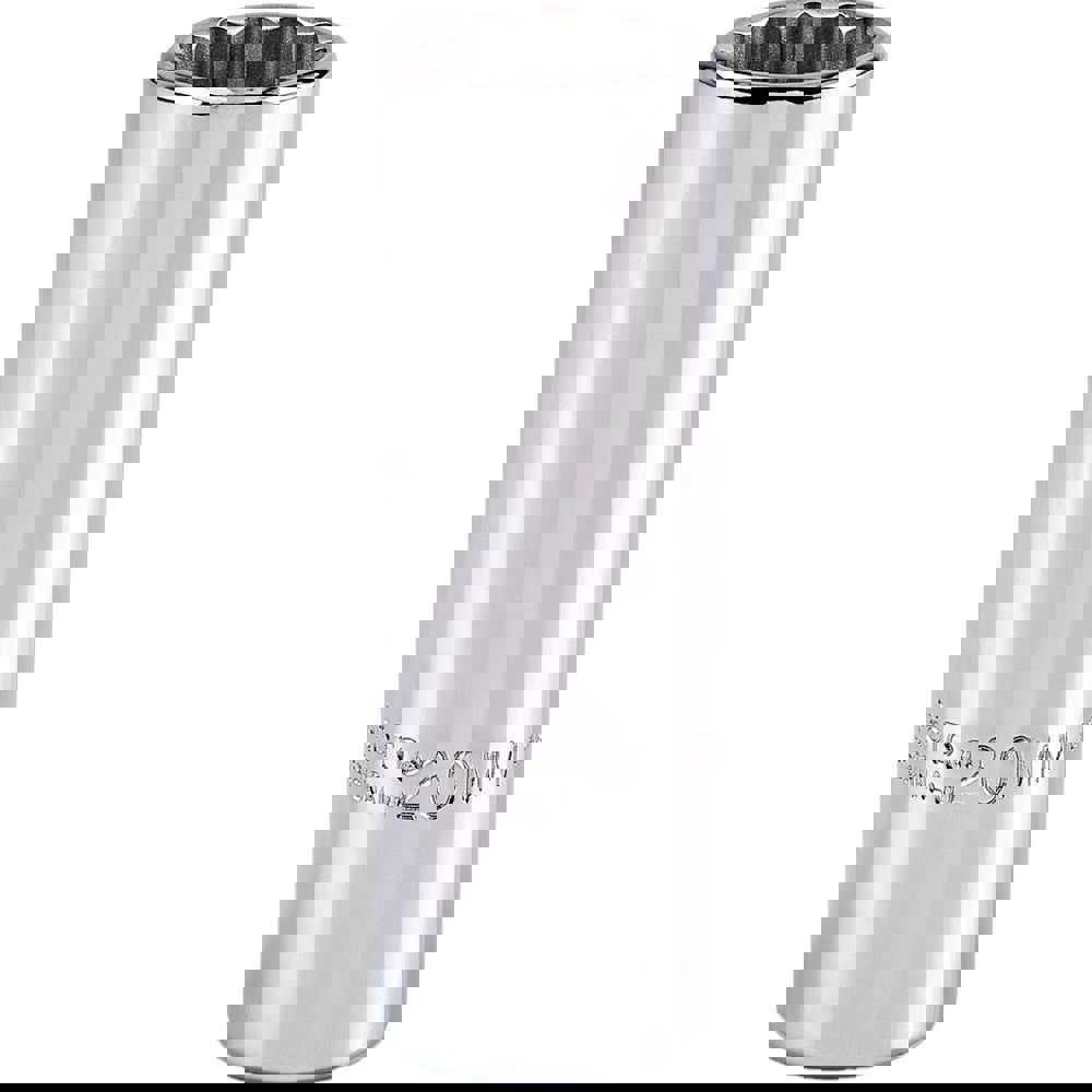 Deep Hand Socket: 20 mm Socket, 12-Point