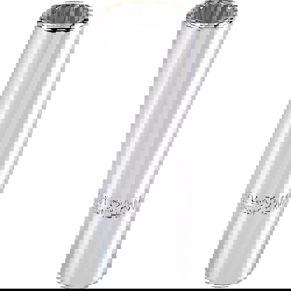 Deep Hand Socket: 22 mm Socket, 12-Point