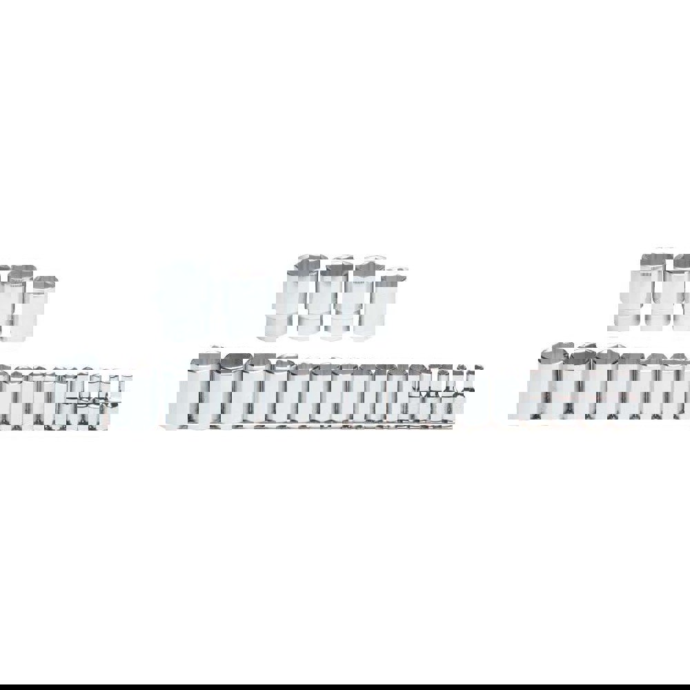 Standard Socket Set: 19 Pc, 1/2