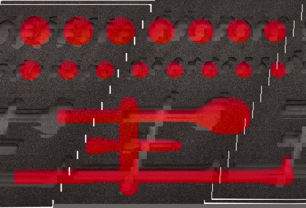 Tool Box Case & Cabinet Inserts; Type: Foam Insert ; For Use With: J54120 ; Material Family: Foam ; Width (Inch): 11 ; Depth (Inch): 16 ; Color: Black/Red