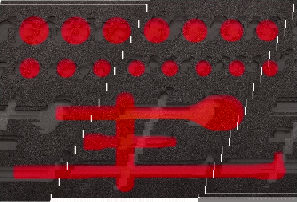 Tool Box Case & Cabinet Inserts; Type: Foam Insert ; For Use With: J54122 ; Material Family: Foam ; Width (Inch): 11 ; Depth (Inch): 16 ; Color: Black/Red