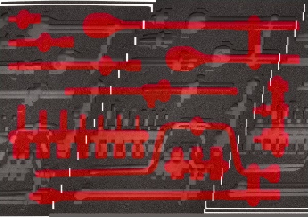 Tool Box Case & Cabinet Inserts; Type: Foam Insert ; For Use With: J54132 ; Material Family: Foam ; Width (Inch): 11 ; Depth (Inch): 16 ; Color: Black/Red