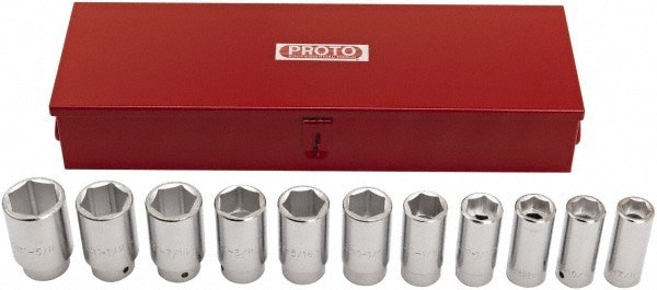 Deep Socket Set: 11 Pc, 3/4