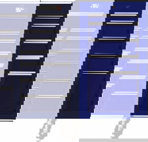 Side Cabinet: 5 Drawer, Blue, Steel