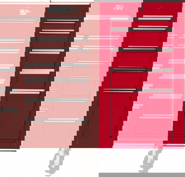 Side Cabinet: 5 Drawer, Red, Steel