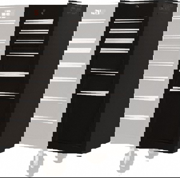 Side Cabinet: 6 Drawer, Black, Steel