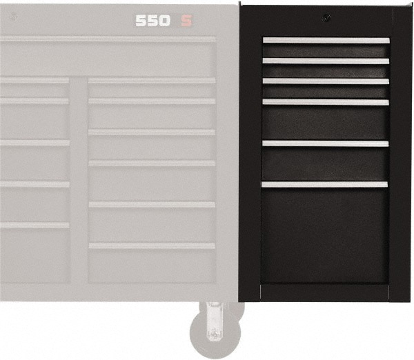 Side Cabinet: 6 Drawer, Black, Steel
